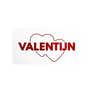 Cadeaustickers Valentijn Rechthoek Wit