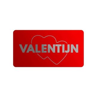 Cadeaustickers Valentijn Rechthoek Rood