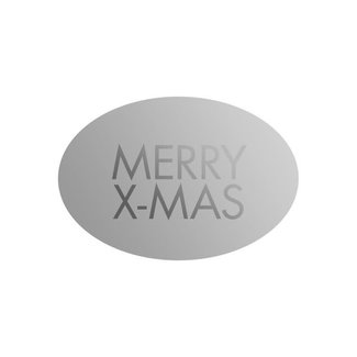 Cadeaustickers Merry X-mas Ovaal Zilver Cadeaustickers Merry X-mas Ovaal Zilver