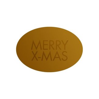Cadeaustickers Merry X-mas Ovaal Goud