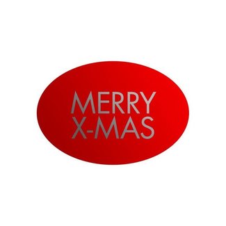 Cadeaustickers Merry X-mas Ovaal Rood Cadeaustickers Merry X-mas Ovaal Rood