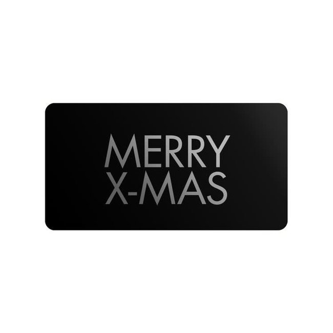 Cadeaustickers Merry X-mas Rechthoek Zwart