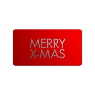 Cadeaustickers Merry X-mas Rechthoek Rood