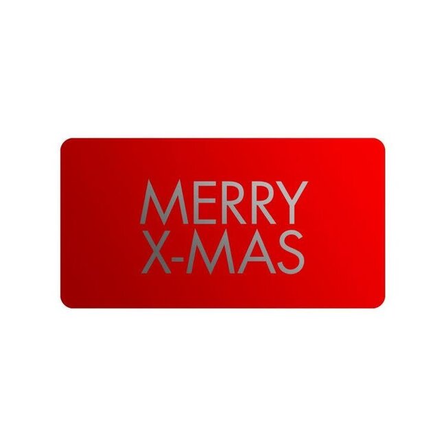 Cadeaustickers Merry X-mas Rechthoek Rood
