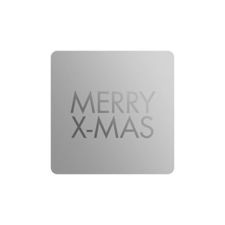 Cadeaustickers Merry Xmas Vierkant Zilver