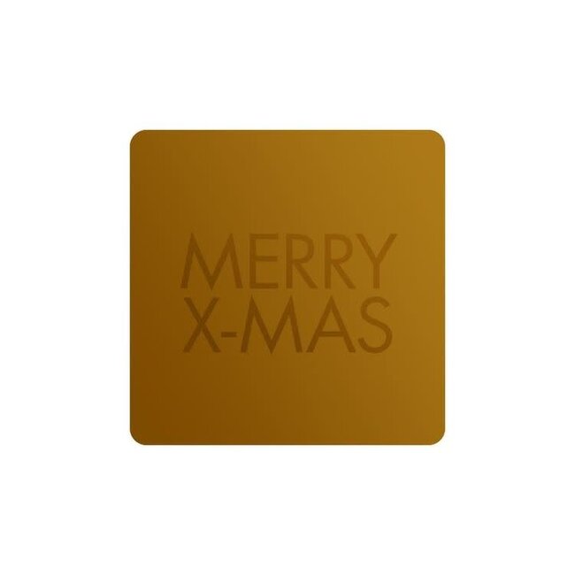 Cadeaustickers Merry Xmas Vierkant Goud