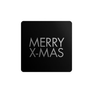 Cadeaustickers Merry Xmas Vierkant Zwart