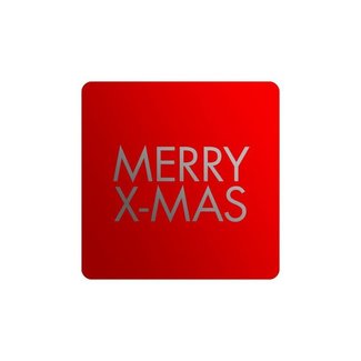 Cadeaustickers Merry Xmas Vierkant Rood