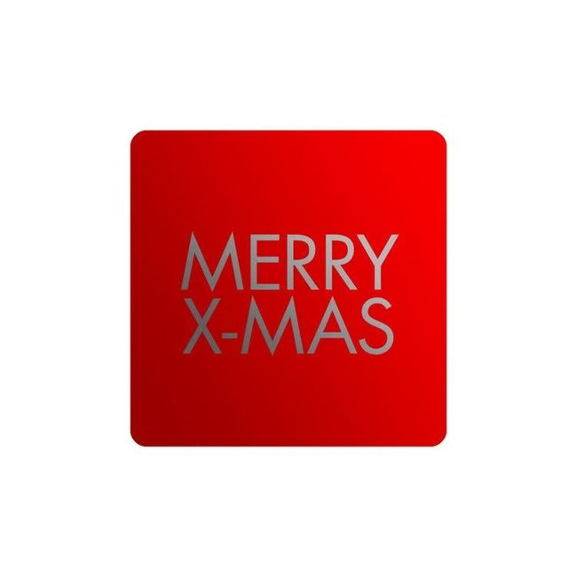 Cadeaustickers Merry Xmas Vierkant Rood