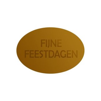 Cadeaustickers Feestdagen Ovaal Goud Cadeaustickers Feestdagen Ovaal Goud