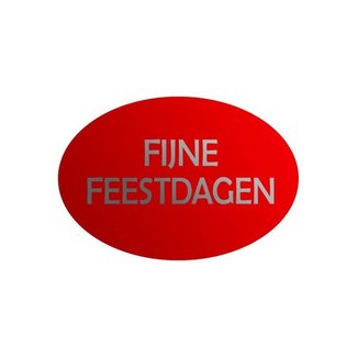 Cadeaustickers Feestdagen Ovaal Rood