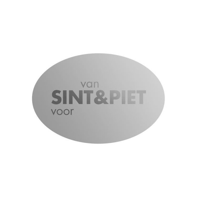 Cadeaustickers Sint & Piet Ovaal Zilver
