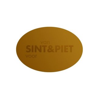 Cadeaustickers Sint & Piet Ovaal Goud
