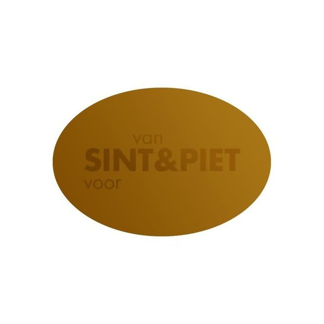 Cadeaustickers Sint & Piet Ovaal Goud