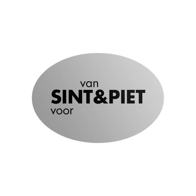 Cadeaustickers Sint & Piet Ovaal Zwart