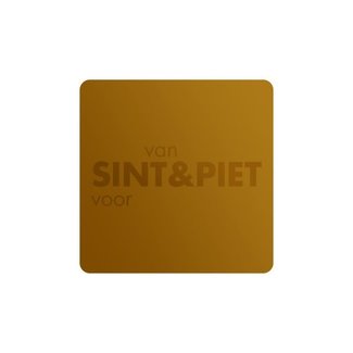 Cadeaustickers Sint & Piet Vierkant Goud