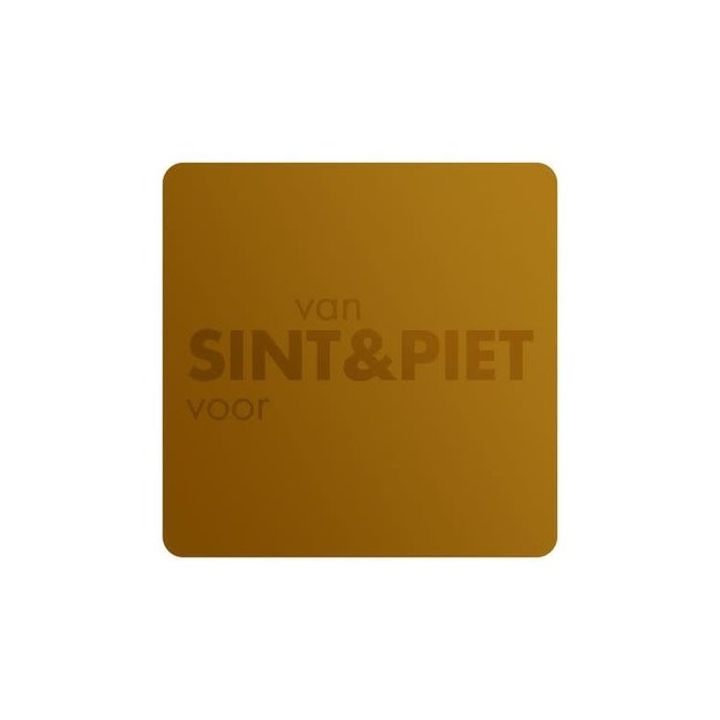 Cadeaustickers Sint & Piet Vierkant Goud