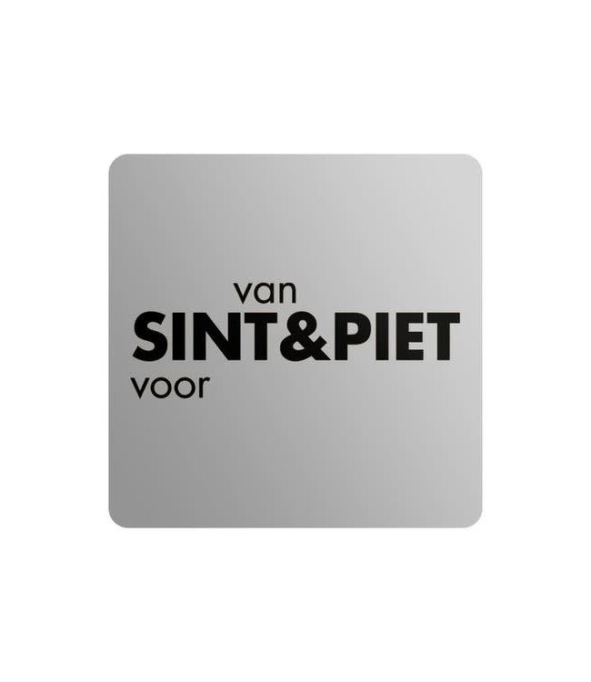Cadeaustickers Sint & Piet Vierkant Zwart