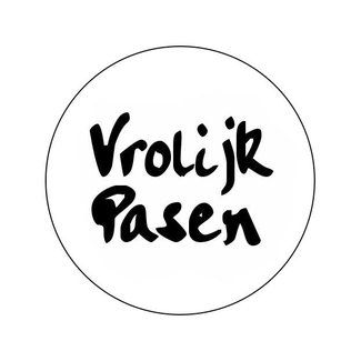 Cadeaustickers Old School Vrolijk Pasen