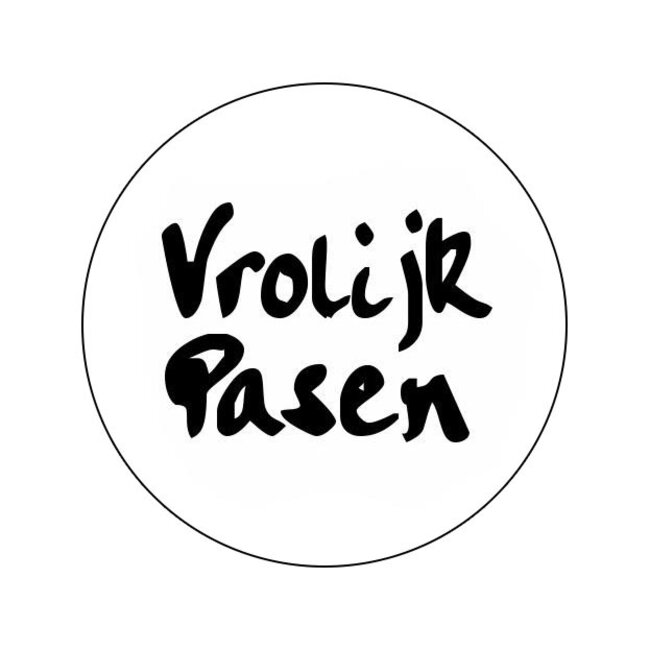 Cadeaustickers Old School Vrolijk Pasen