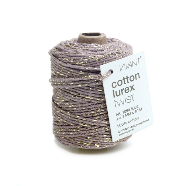 Koord Katoen Lurex Twist Lila