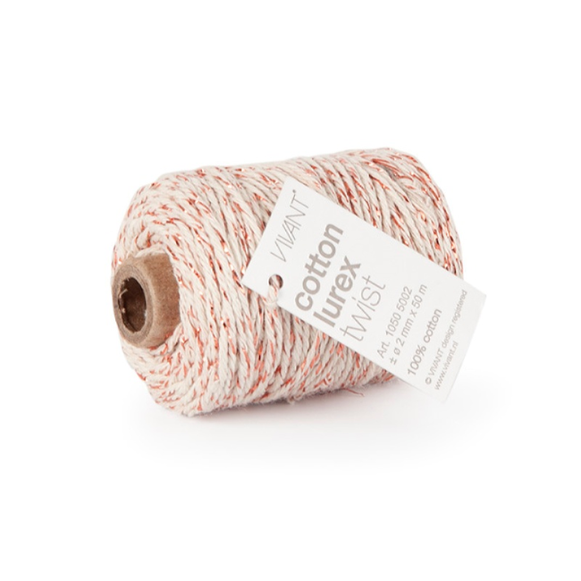 Koord Katoen Lurex Twist Zalm