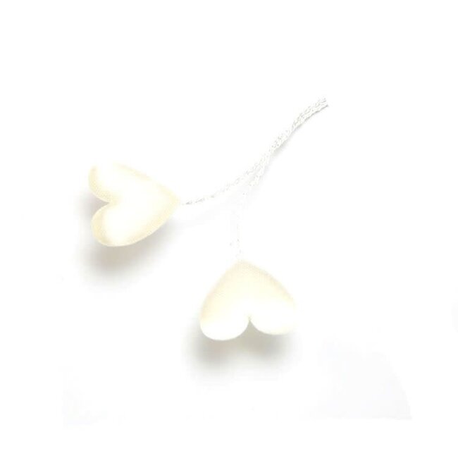 Satijnen Hartje Draad Wit