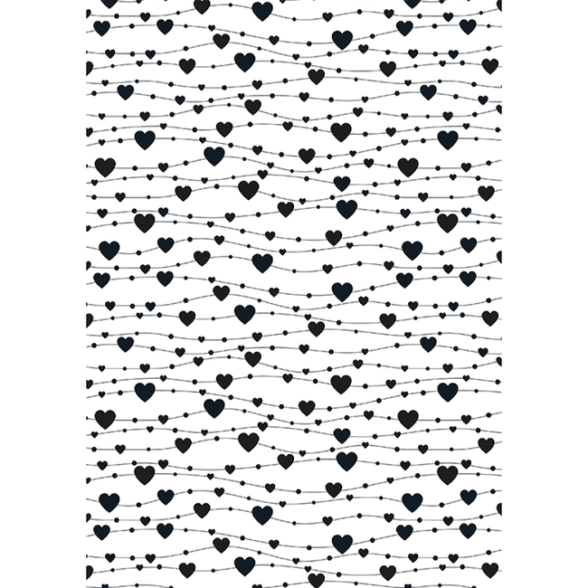 Cadeaupapier Love Black Hearts