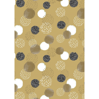 Cadeaupapier Dots Zwart Wit