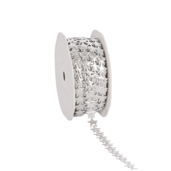 Lurex Lint Little Puff Stars Zilver