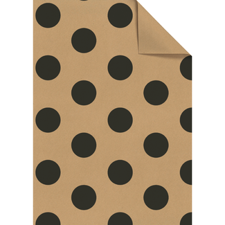 Voorjaar Cadeaupapier Vellen Ting Dots Zwart