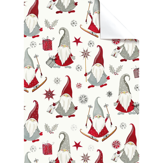 Cadeaupapier Vellen Nisse Rood