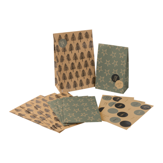 Cadeauzakjes Set Advent Weren