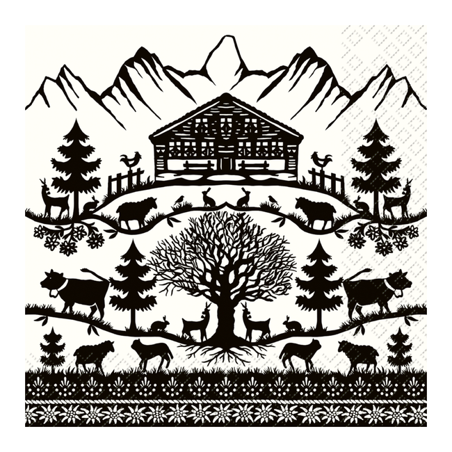 Cocktail Servetten Wilma Zwart