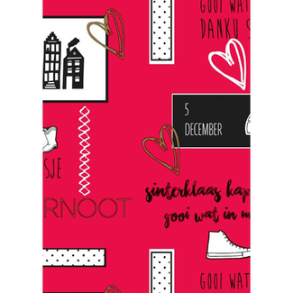 Cadeaupapier Love Sint Rood