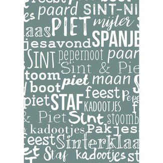 Cadeaupapier Sint Handlettering Stone