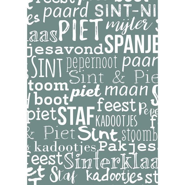 Cadeaupapier Sint Handlettering Stone