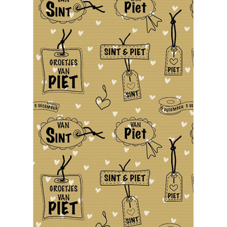 Cadeaupapier Hartelijke Groet Van Sint