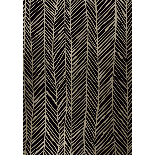 Cadeaupapier Herringbone Zwart Goud