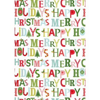 Najaar Cadeaupapier Kids Xmas Letters