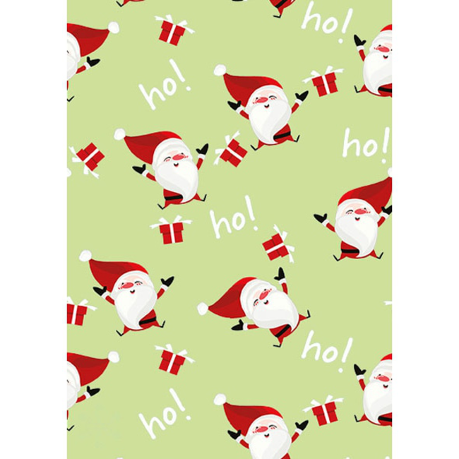 Cadeaupapier Happy Santa Lime Groen