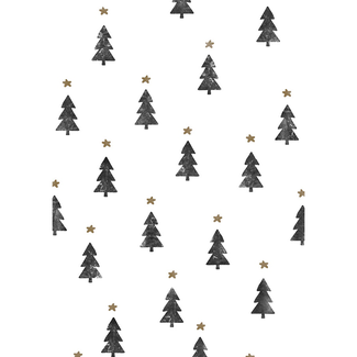 Cadeaupapier Tiny Trees Wit Zwart Cadeaupapier Tiny Trees Wit Zwart