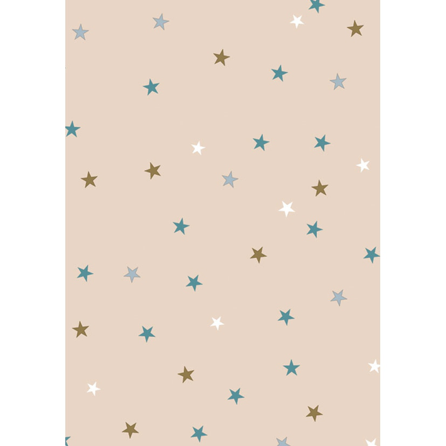 Cadeaupapier Stars Creme Petrol