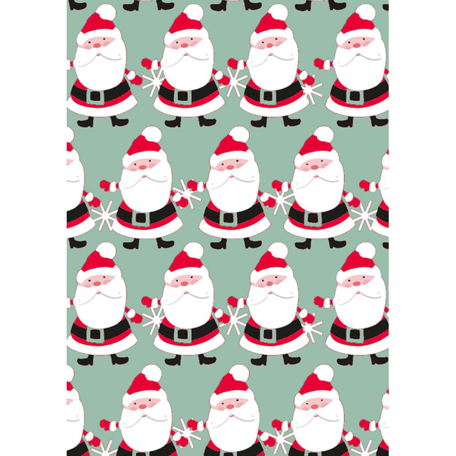 Cadeaupapier Dancing Santa Mint