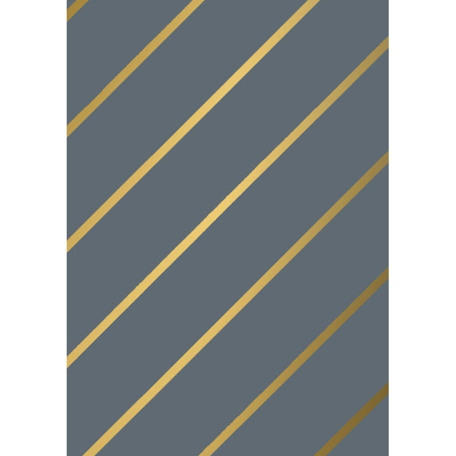 Cadeaupapier Stripes Grijs Goud