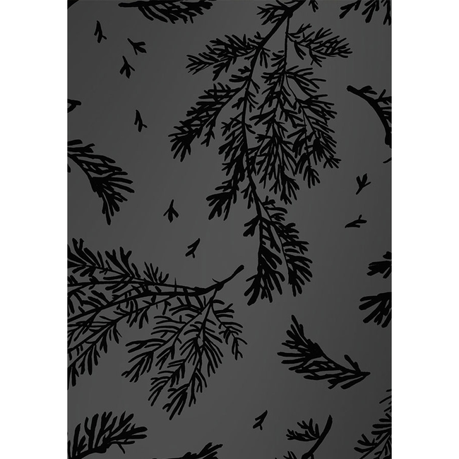 Cadeaupapier Winter Leaves Zwart