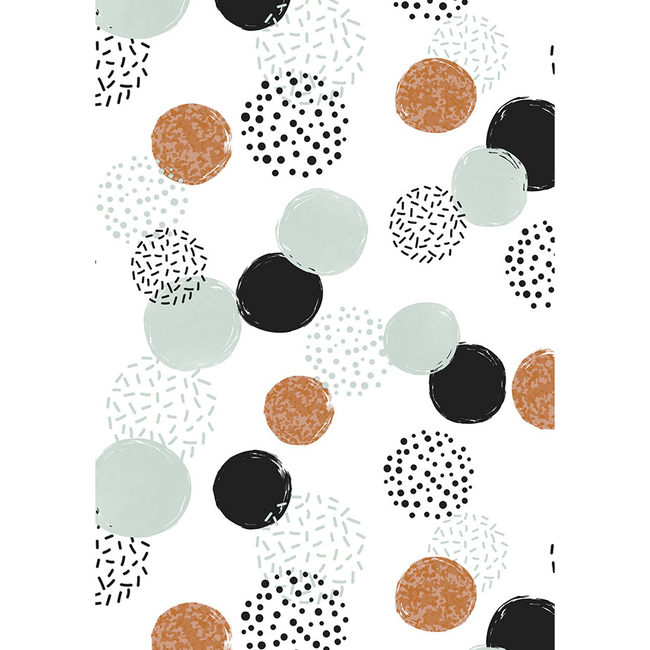 Cadeaupapier Dots Are Magical Zwart Oker Mint