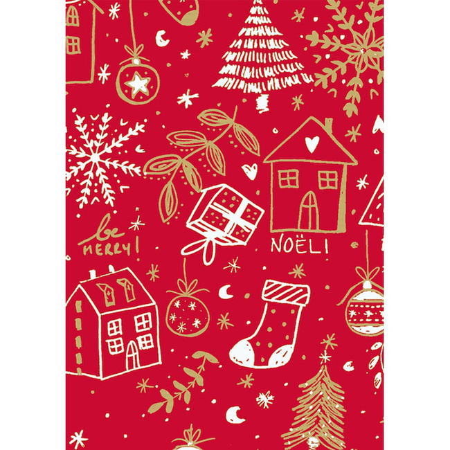 Cadeaupapier Holidays Rood Craft