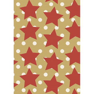 Najaar Cadeaupapier Star In The Sky Rood Wit