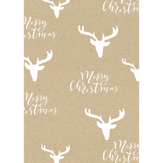 Najaar Cadeaupapier Xmas Silhouette Eco Wit